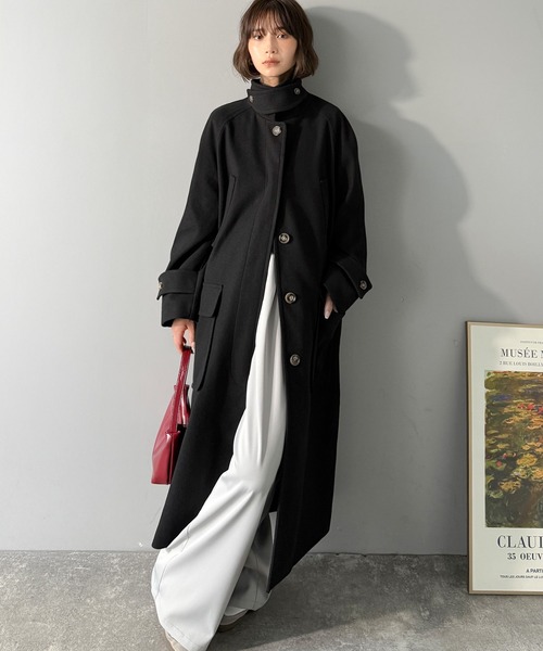 classicalelf（クラシカルエルフ）の「ぐっとエレガントに。でも、決めすぎない。ロング丈比翼ステンカラーコート オーバーサイズ（ステンカラーコート・レディース・チャコールグレー/ブラック/ブラウン・LARGE/MEDIUM/SMALL/X-LARGE）」の16枚目の写真