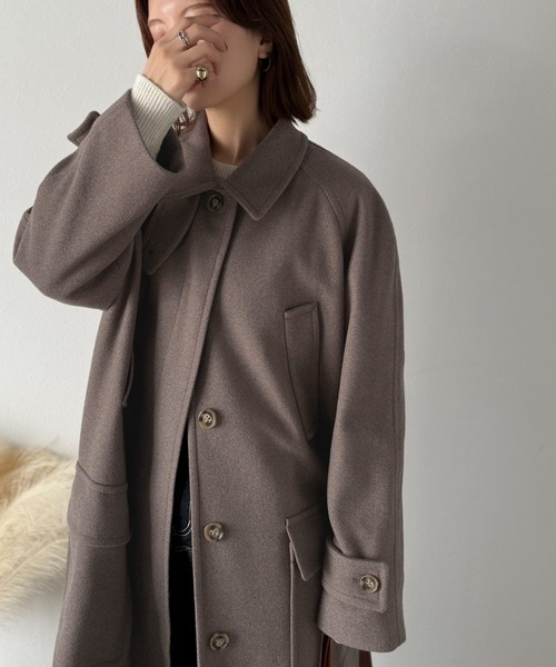 classicalelf（クラシカルエルフ）の「ぐっとエレガントに。でも、決めすぎない。ロング丈比翼ステンカラーコート オーバーサイズ（ステンカラーコート・レディース・チャコールグレー/ブラック/ブラウン・LARGE/MEDIUM/SMALL/X-LARGE）」の17枚目の写真