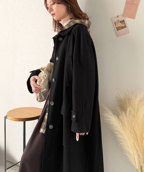 YAECA　ステンカラーコート　ロングコート　マキシ丈　比翼 YAECA (ヤエカ) SOUTIEN COLLAR COAT LONG / ステンカラーコートロング
