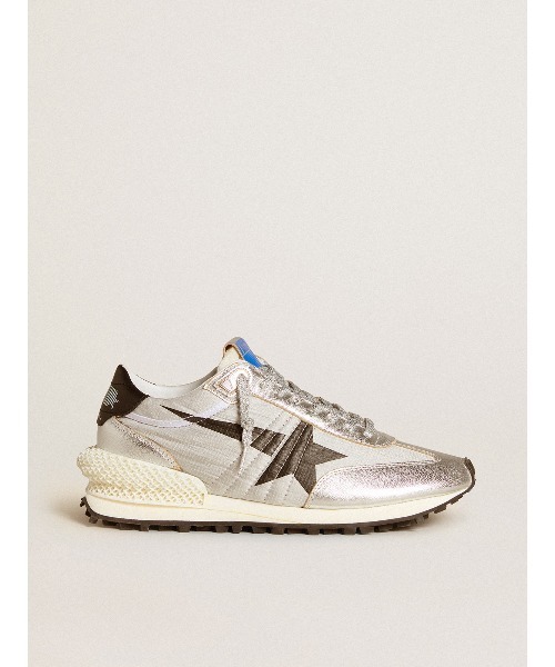 GOLDEN GOOSE(ゴールデングース)の「Marathon メンズ リップストップナイロンアッパー(シルバー)&ブラックスター(スニーカー・メンズ・シルバー・39/40/42/41/43)」の1枚目の写真
