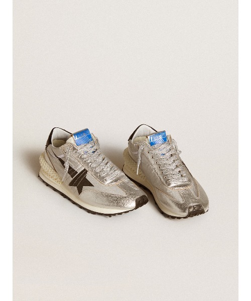 GOLDEN GOOSE(ゴールデングース)の「Marathon メンズ リップストップナイロンアッパー(シルバー)&ブラックスター(スニーカー・メンズ・シルバー・39/40/42/41/43)」の6枚目の写真