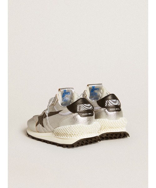 GOLDEN GOOSE(ゴールデングース)の「Marathon メンズ リップストップナイロンアッパー(シルバー)&ブラックスター(スニーカー・メンズ・シルバー・39/40/42/41/43)」の3枚目の写真