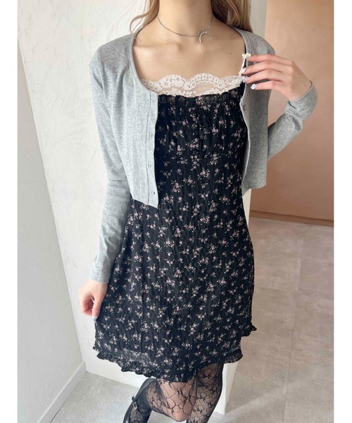 PHILLY（フィリー）の「【PHILLY】フラワーワッシャーキャミワンピース（ワンピース・レディース・ブラック/アイボリー・FREE）」の12枚目の写真