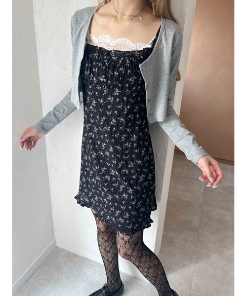 PHILLY（フィリー）の「【PHILLY】フラワーワッシャーキャミワンピース（ワンピース・レディース・ブラック/アイボリー・FREE）」の13枚目の写真