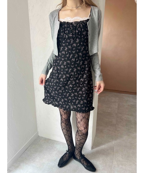 PHILLY（フィリー）の「【PHILLY】フラワーワッシャーキャミワンピース（ワンピース・レディース・ブラック/アイボリー・FREE）」の15枚目の写真