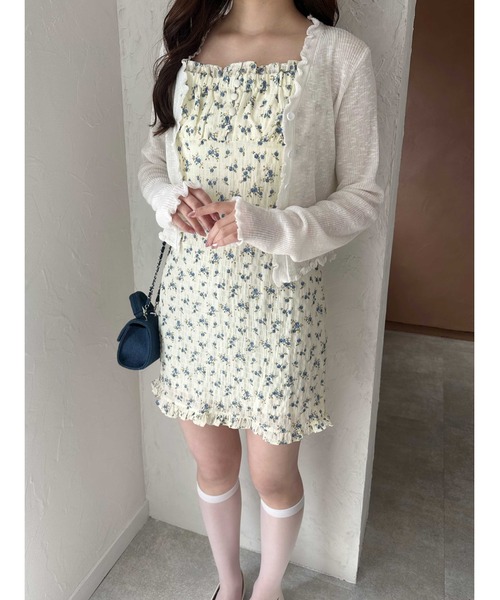 PHILLY（フィリー）の「【PHILLY】フラワーワッシャーキャミワンピース（ワンピース・レディース・ブラック/アイボリー・FREE）」の10枚目の写真