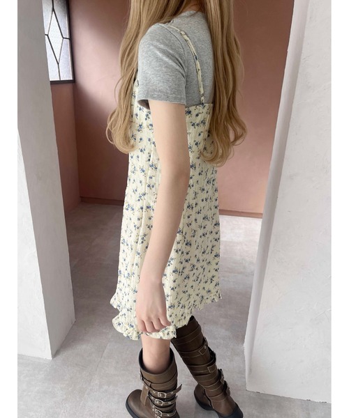 PHILLY（フィリー）の「【PHILLY】フラワーワッシャーキャミワンピース（ワンピース・レディース・ブラック/アイボリー・FREE）」の5枚目の写真