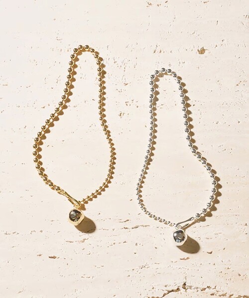 アクセサリー Soierie Ball chain stone necklace Ball chain stone necklace | Soierie Online Store