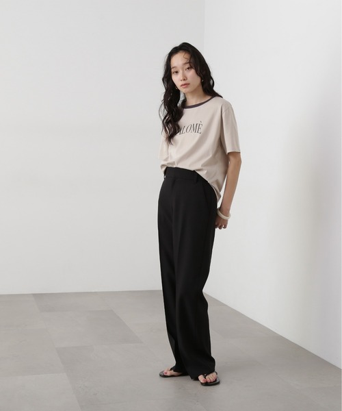 N.（N. Natural Beauty Basic）（エヌエヌナチュラルビューティーベーシック）の「バイカラーロゴTシャツ（Tシャツ/カットソー・レディース・ベージュ/ブラウン・MEDIUM）」の5枚目の写真