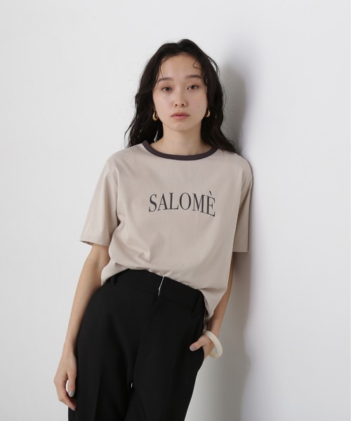 N.（N. Natural Beauty Basic）（エヌエヌナチュラルビューティーベーシック）の「バイカラーロゴTシャツ（Tシャツ/カットソー・レディース・ベージュ/ブラウン・MEDIUM）」の6枚目の写真