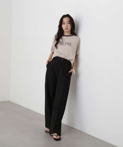 N.（N. Natural Beauty Basic）（エヌエヌナチュラルビューティーベーシック）の「バイカラーロゴTシャツ（Tシャツ/カットソー・レディース・ベージュ/ブラウン・MEDIUM）」の8枚目の写真