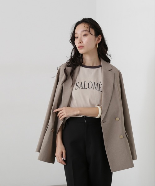 N.（N. Natural Beauty Basic）（エヌエヌナチュラルビューティーベーシック）の「バイカラーロゴTシャツ（Tシャツ/カットソー・レディース・ベージュ/ブラウン・MEDIUM）」の9枚目の写真