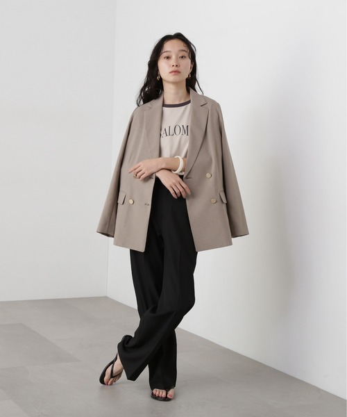 N.（N. Natural Beauty Basic）（エヌエヌナチュラルビューティーベーシック）の「バイカラーロゴTシャツ（Tシャツ/カットソー・レディース・ベージュ/ブラウン・MEDIUM）」の10枚目の写真