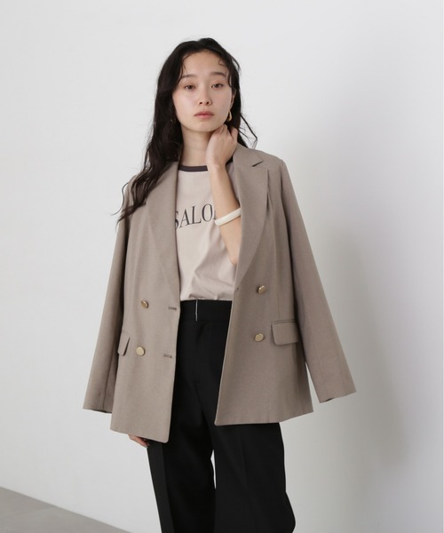 N.（N. Natural Beauty Basic）（エヌエヌナチュラルビューティーベーシック）の「バイカラーロゴTシャツ（Tシャツ/カットソー・レディース・ベージュ/ブラウン・MEDIUM）」の11枚目の写真