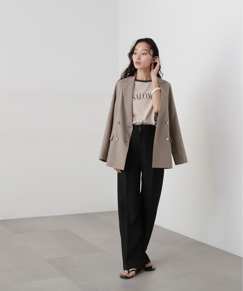 N.（N. Natural Beauty Basic）（エヌエヌナチュラルビューティーベーシック）の「バイカラーロゴTシャツ（Tシャツ/カットソー・レディース・ベージュ/ブラウン・MEDIUM）」の12枚目の写真