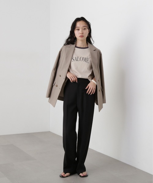 N.（N. Natural Beauty Basic）（エヌエヌナチュラルビューティーベーシック）の「バイカラーロゴTシャツ（Tシャツ/カットソー・レディース・ベージュ/ブラウン・MEDIUM）」の13枚目の写真