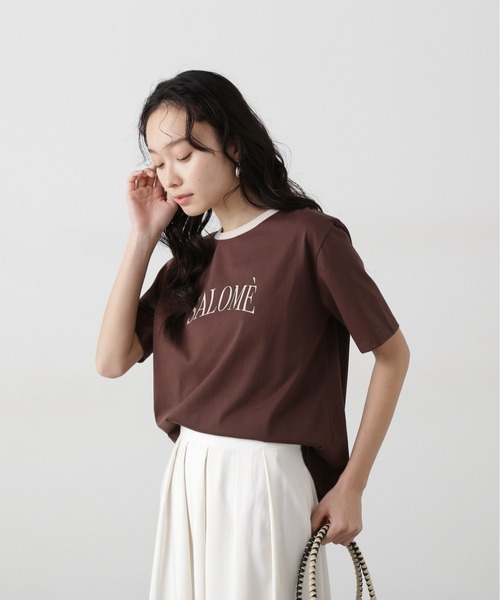 N.（N. Natural Beauty Basic）（エヌエヌナチュラルビューティーベーシック）の「バイカラーロゴTシャツ（Tシャツ/カットソー・レディース・ベージュ/ブラウン・MEDIUM）」の17枚目の写真
