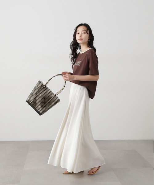 N.（N. Natural Beauty Basic）（エヌエヌナチュラルビューティーベーシック）の「バイカラーロゴTシャツ（Tシャツ/カットソー・レディース・ベージュ/ブラウン・MEDIUM）」の18枚目の写真