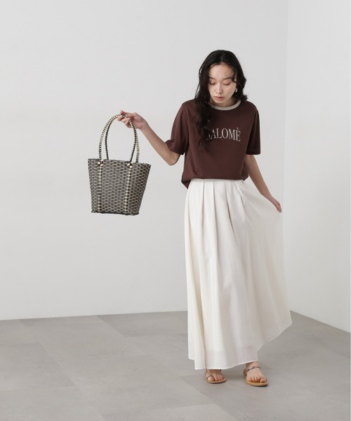 N.（N. Natural Beauty Basic）（エヌエヌナチュラルビューティーベーシック）の「バイカラーロゴTシャツ（Tシャツ/カットソー・レディース・ベージュ/ブラウン・MEDIUM）」の21枚目の写真
