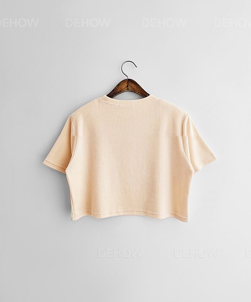 Girly Doll(ガーリードール)の「セットアップ クロップドTシャツ&ワイドイージーパンツ(セットアップ・レディース・ベージュ/ネイビー・F)」の12枚目の写真