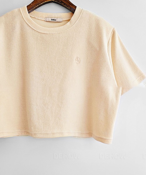 Girly Doll(ガーリードール)の「セットアップ クロップドTシャツ&ワイドイージーパンツ(セットアップ・レディース・ベージュ/ネイビー・F)」の13枚目の写真