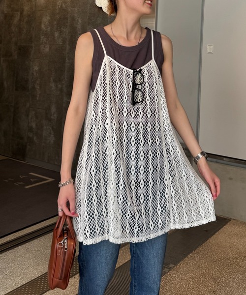 CIAOPANIC TYPY(チャオパニックティピー)の「柄アソートマルチウェイキャミチュニック(キャミソール・レディース・ブラック/オフホワイト/ホワイト/ブラウン/ホワイト系その他/ブラック系その他・ONE SIZE)」の12枚目の写真