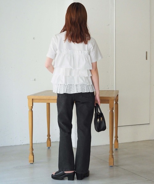 tiptop(ティップトップ)の「ティアードビスチェドッキングTシャツ(Tシャツ/カットソー・レディース・オフホワイト/ブラック/サックスブルー・FREE)」の12枚目の写真