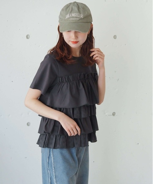 tiptop(ティップトップ)の「ティアードビスチェドッキングTシャツ(Tシャツ/カットソー・レディース・オフホワイト/ブラック/サックスブルー・FREE)」の19枚目の写真