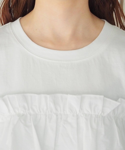 tiptop(ティップトップ)の「ティアードビスチェドッキングTシャツ(Tシャツ/カットソー・レディース・オフホワイト/ブラック/サックスブルー・FREE)」の13枚目の写真