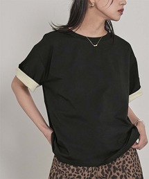 配色ロールアップTシャツ