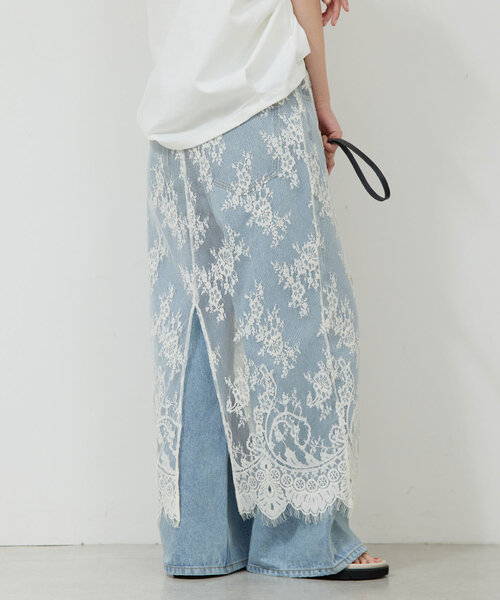 GALLARDAGALANTE（ガリャルダガランテ）の「シアーレーススカート（スカート・レディース・ホワイト/ブラック・FREE）」の6枚目の写真