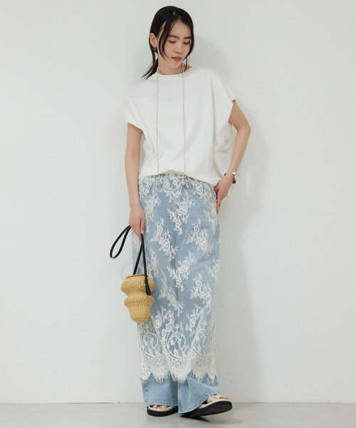 GALLARDAGALANTE（ガリャルダガランテ）の「シアーレーススカート（スカート・レディース・ホワイト/ブラック・FREE）」の7枚目の写真