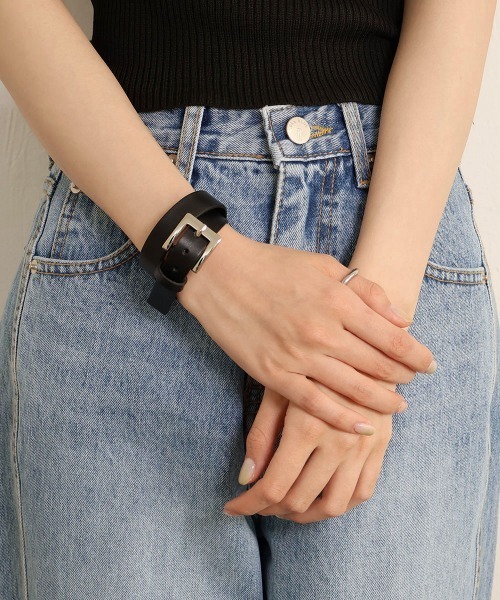 セール】【本革】 バックル レザー バングル（バングル/リスト