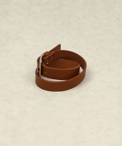 CEMONEMO（セモネモ）の「【本革】 バックル レザー バングル（バングル/リストバンド・レディース・キャメル/ブラック・FREE）」の3枚目の写真