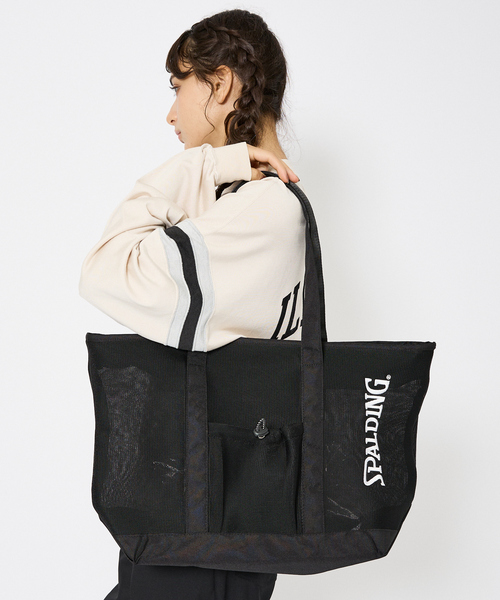 SPALDING（スポルディング）の「【SPALDING/スポルディング】AIRMESH BASIC TOTE BAG 80979400/メッシュトートバッグ/レジャー/トラベル/スポーツ（トートバッグ・メンズ・ワイン/ブラック/ネイビー・フリー）」の2枚目の写真