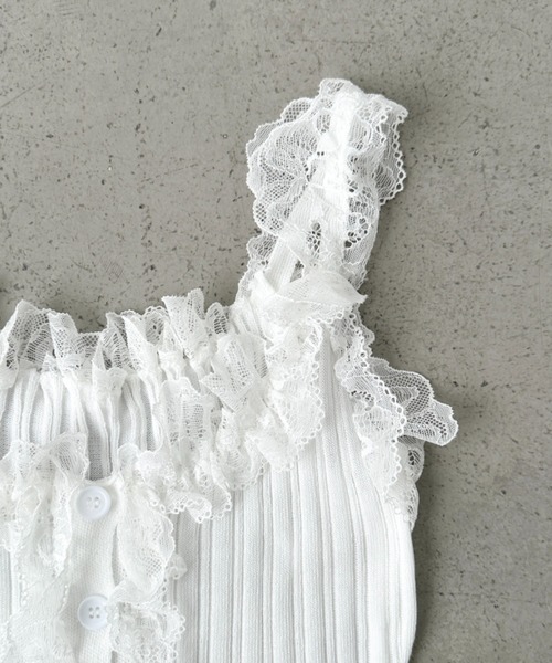 セール】フリルレースリブタンクトップ（タンクトップ）｜Bamm