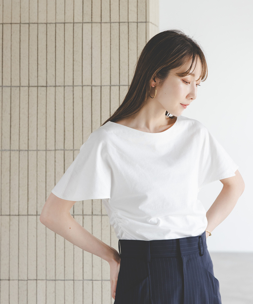 NOBLE ウエストディテールプルオーバー セール】ウエストディテールコットンプルオーバー（Tシャツ