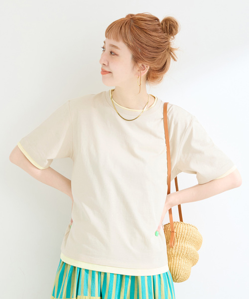 セール】ウォッシャブル / コットンレイヤードTシャツ（Tシャツ