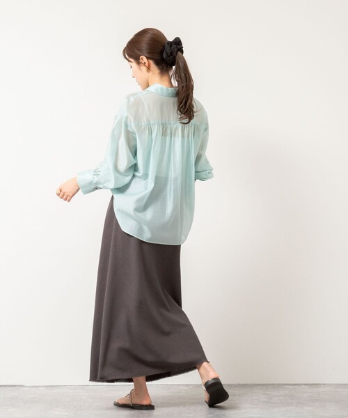 NOLLEY’S（ノーリーズ）の「ウォッシャブル綿麻スラブナロースカート（スカート・レディース・チャコールグレー/ベージュ/オレンジ・36/38）」の13枚目の写真