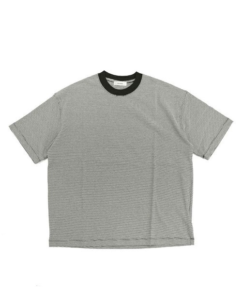 alvana(アルヴァナ)の「【alvana】NARROW BORDER S/S TEE SHIRTS / アイスグレー×イン(Tシャツ/カットソー・メンズ・グレー系その他・L)」の1枚目の写真