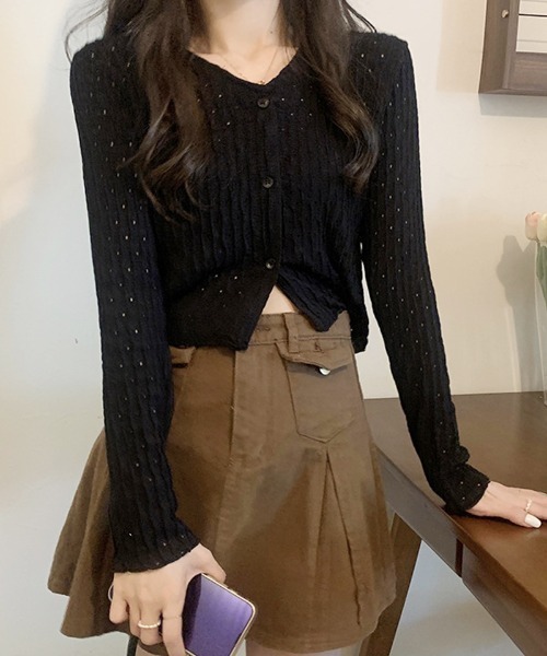 shoppinggo(ショッピングゴー)の「サマーカーディガン Vネック(カーディガン/ボレロ・レディース・ブルー/ブラック/ベージュ/ホワイト・FREE)」の3枚目の写真