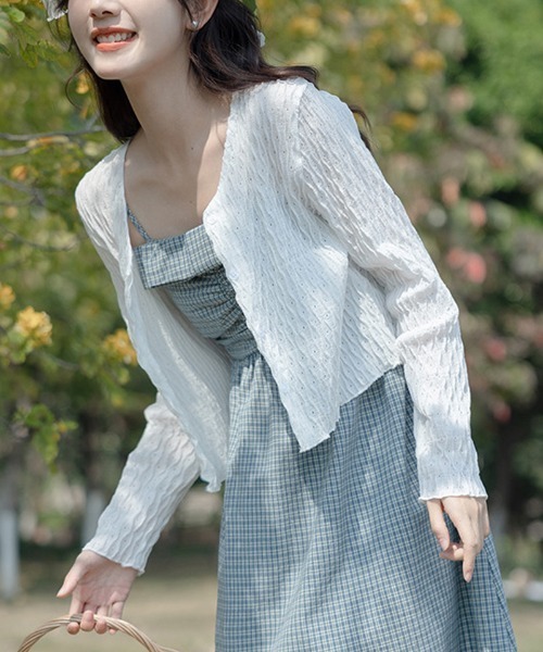 shoppinggo(ショッピングゴー)の「サマーカーディガン Vネック(カーディガン/ボレロ・レディース・ブルー/ブラック/ベージュ/ホワイト・FREE)」の13枚目の写真