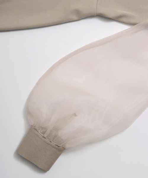 nouvellemoi（ヌーベルモイ）の「シアーボリュームスリーブマーメイドワンピース（ワンピース・レディース・アイボリー/グレイッシュベージュ/ブラック/チャコール・S/M/L）」の20枚目の写真