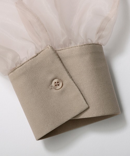 nouvellemoi（ヌーベルモイ）の「シアーボリュームスリーブマーメイドワンピース（ワンピース・レディース・アイボリー/グレイッシュベージュ/ブラック/チャコール・S/M/L）」の21枚目の写真