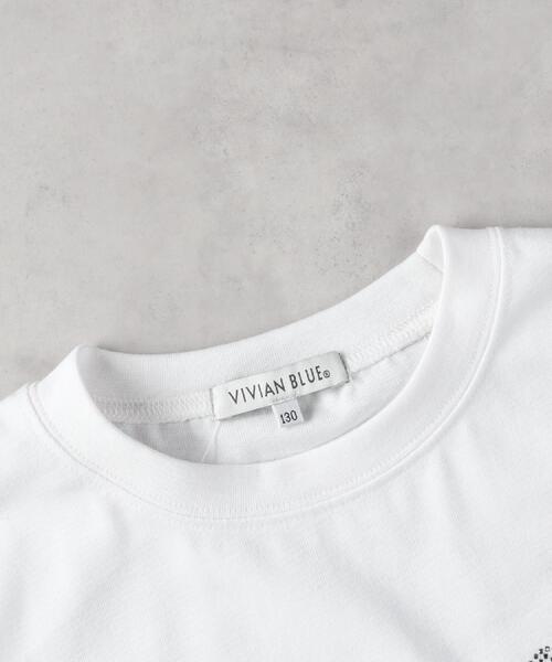 Right-on(ライトオン)の「VIVIAN BLUE(ヴィヴィアンブルー)【キッズ】ラメ付サイドシャーリング短丈Tシャツ(Tシャツ/カットソー・キッズ・ブラック/ホワイト・130/140/150/160)」の14枚目の写真
