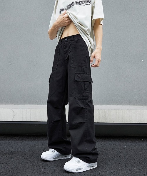 SHEPP(シープ)の「ルーズシルエット カーゴパンツ(カーゴパンツ・メンズ・ライトベージュ/ブラック・L/XL)」の3枚目の写真