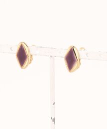 irodori/菱形と金彩陶earring(紫）