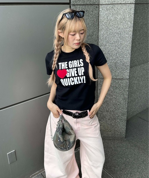 sedacle girl(セダクルガール)の「アップリケアイラブTシャツ(Tシャツ/カットソー・レディース・ブラック/ホワイト×レッド/ホワイト×ブルー・MEDIUM/SMALL)」の16枚目の写真