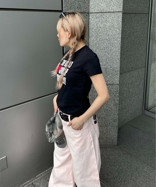 sedacle girl(セダクルガール)の「アップリケアイラブTシャツ(Tシャツ/カットソー・レディース・ブラック/ホワイト×レッド/ホワイト×ブルー・MEDIUM/SMALL)」の17枚目の写真