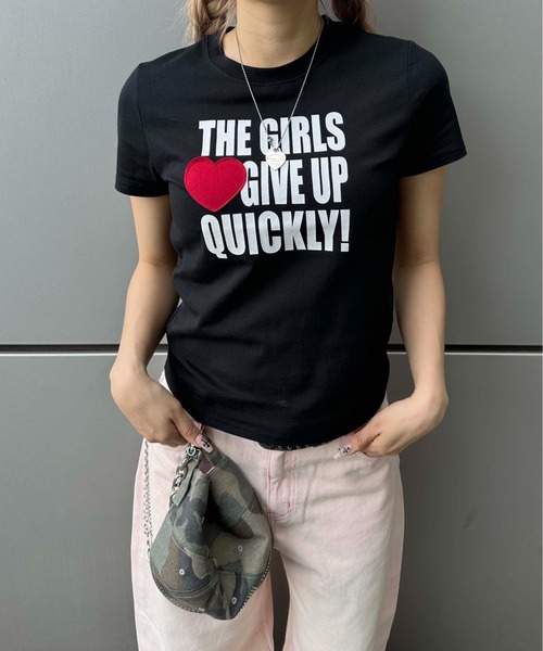 sedacle girl(セダクルガール)の「アップリケアイラブTシャツ(Tシャツ/カットソー・レディース・ブラック/ホワイト×レッド/ホワイト×ブルー・MEDIUM/SMALL)」の15枚目の写真